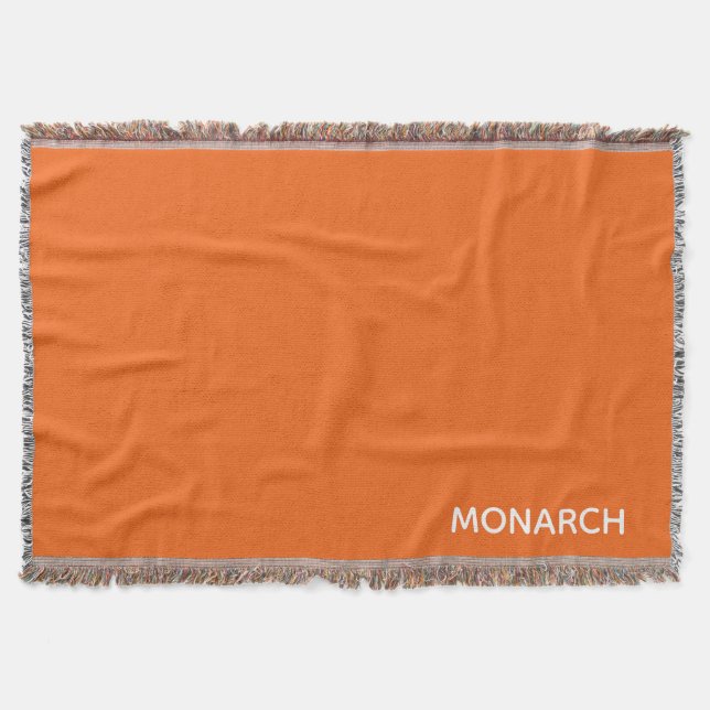 Monarch-fjäril orange färg namn filt (Framsidan)