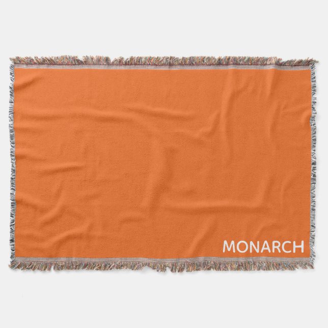 Monarch-fjäril orange färg namn filt (Framsidan)