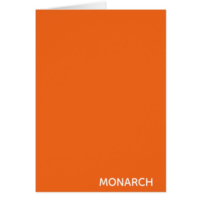 Monarch-fjäril orange färg namn hälsningskort (Framsidan)
