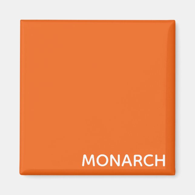 Monarch-fjäril orange färg namn magnet (Framsidan)