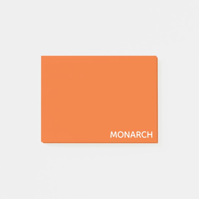 Monarch-fjäril orange färg namn post-it block (Framsida)