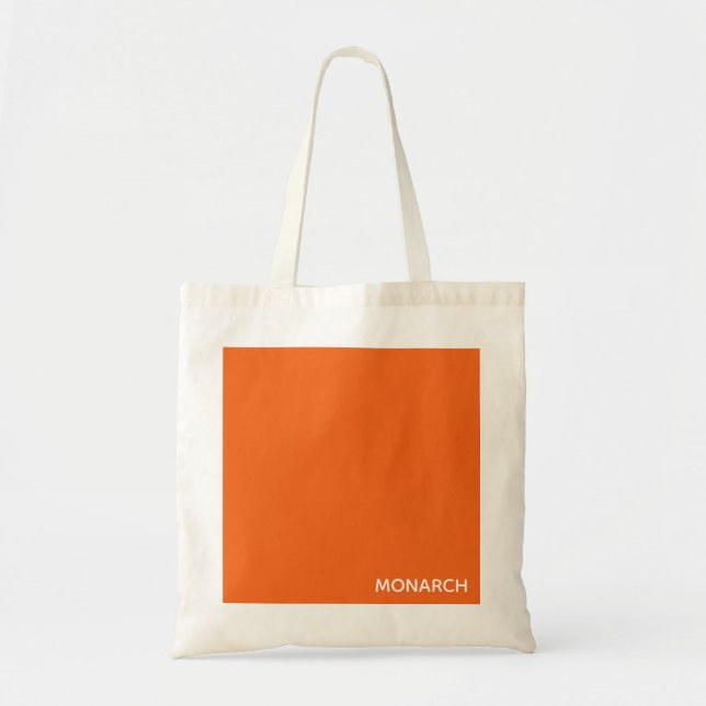 Monarch-fjäril orange färg namn tygkasse (Framsidan)
