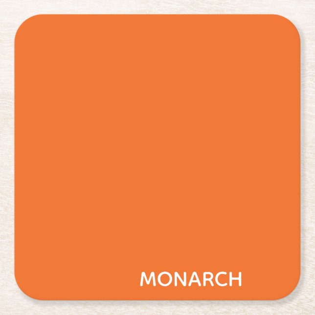 Monarch-fjäril orange färg namn underlägg papper kvadrat (Framsidan)