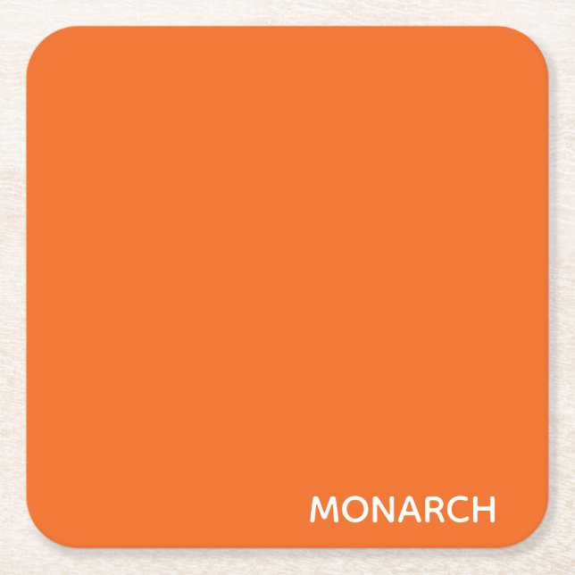 Monarch-fjäril orange färg namn underlägg papper kvadrat (Framsidan)