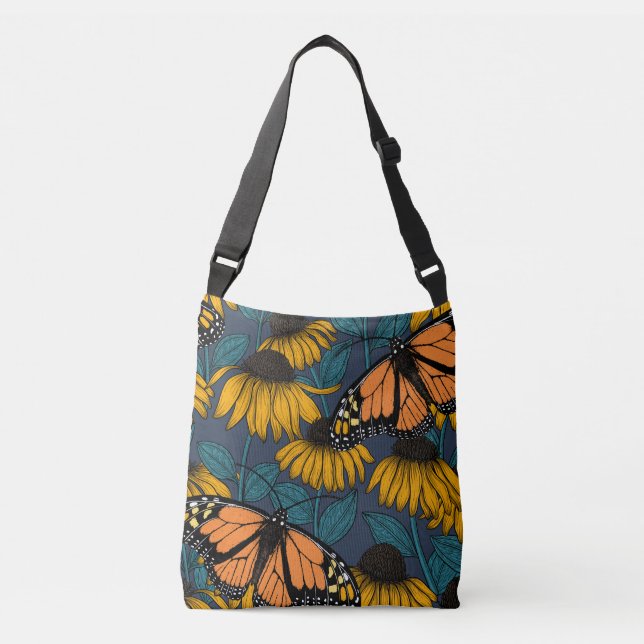 Monarch-fjäril på gulter axelväska (Framsida)