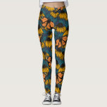 Monarch-fjäril på gulter leggings<br><div class="desc">Handdragen,  sömlös mönster med konfektörer och monarch butterflies.</div>