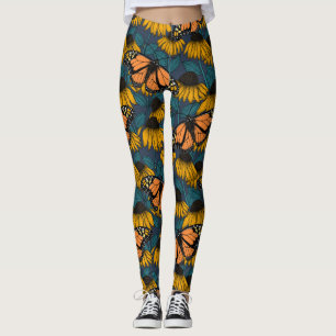 Monarch-fjäril på gulter leggings
