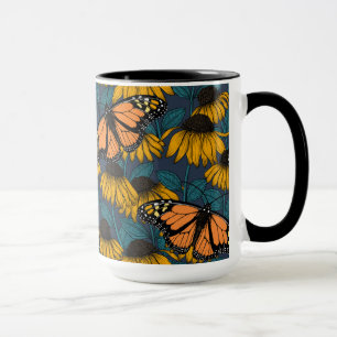 Monarch-fjäril på gulter mugg