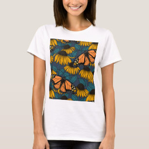Monarch-fjäril på gulter  t shirt