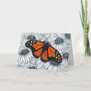 Monarch-fjäril på koffloger kort