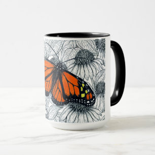 Monarch-fjäril på koffloger mugg