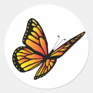 Monarch-fjäril Runt Klistermärke