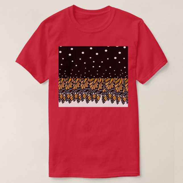 Monarch-fjäril vinge med mönster-polkpunktskostnad t shirt (Design framsida)