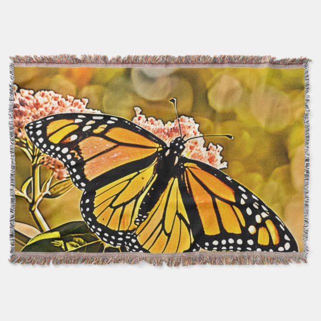 Monarch fjärilsträdgårdskonst filt (Framsidan)