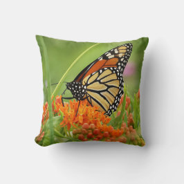 Monarch mot Butterfly Ogräs Dekorativ kudde