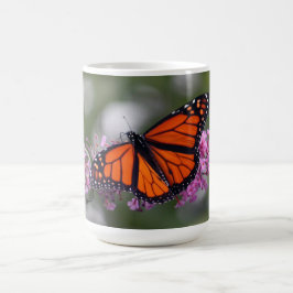 Monarch Orange Butterfly Blommigt Photo Kaffemugg
