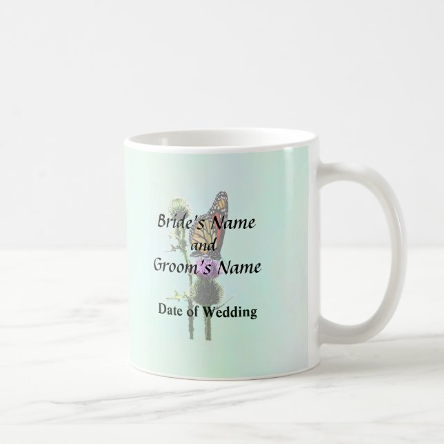 Monarch på Thistle Bröllop-produkter Kaffemugg (Höger)