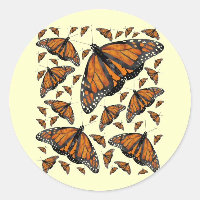 Monarch Rain Runt Klistermärke (Framsida)