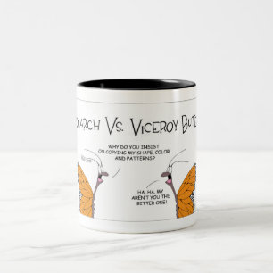 Monarch Vs. Viceroy Butterfly Två-Tonad Mugg
