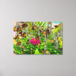 Monarchfjärilar 36 x 24 Sträckt Canvastryck