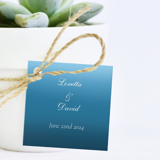 Monarchfjärilar Blå Ombre Gåvor Etiketter (Skapare uppladdad)