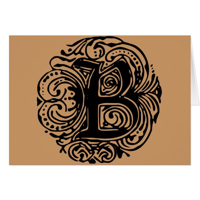 Monarchia Black "B" Hälsningskort (Framsidan Horizontal)