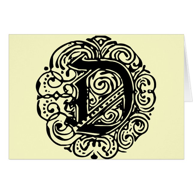 Monarchia Black ’D’ Hälsningskort (Framsidan Horizontal)