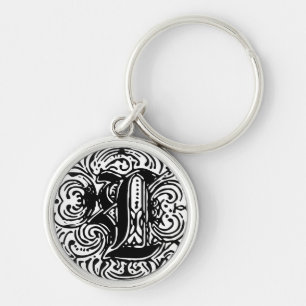 Monarchia ’L’ Rund Silverfärgad Nyckelring