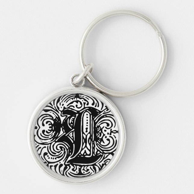 Monarchia ’L’ Rund Silverfärgad Nyckelring (Framsidan)