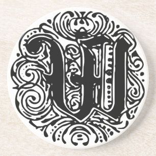 Monarchia Monogram Brev W Initial Alphabet W Underlägg