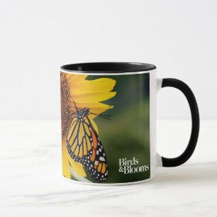 Monark Butterfies på solrosen Mugg