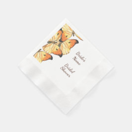 Monark Fjäril Orange Bröllopsdusch Pappersservett