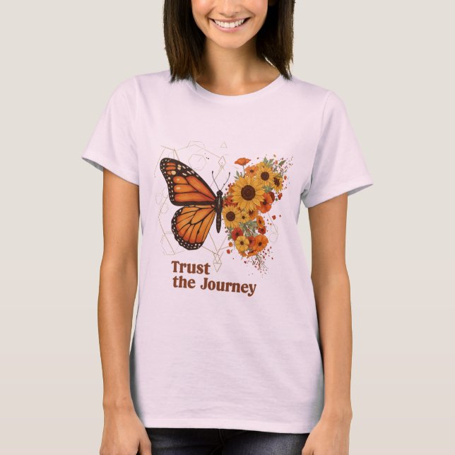 Monark fjäril solros blomsterdesign – Lita  T Shirt (Framsida)