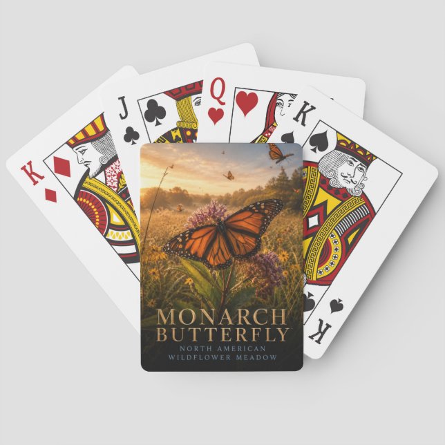 Monark fjäril vildblomma äng DJUR Casinokort (Baksidan)