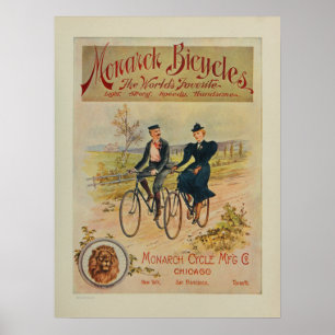 Monarken 1895 cyklar annonskonsttrycket poster