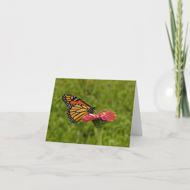 Monarken på blomma noterar kortet kort (Framsida)