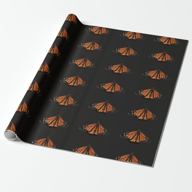 Monarkfjäril i nyckeln Orange Presentpapper (Utrullad)