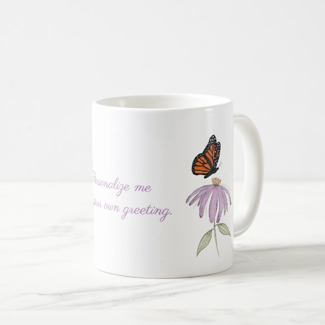 Monarkfjäril med Purpurhatt Kaffemugg (Framsida höger)