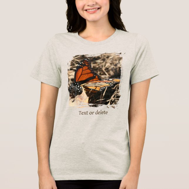 Monarkfjäril på blad Personlig Natur T Shirt (Framsida)