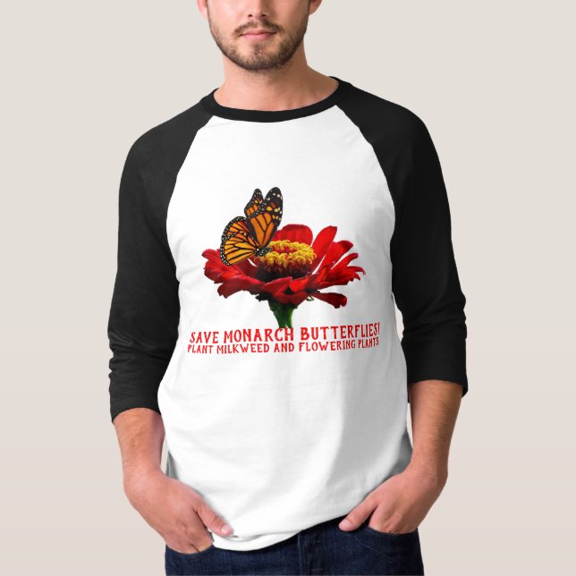 Monarkfjäril på blomma t shirt (Framsida)