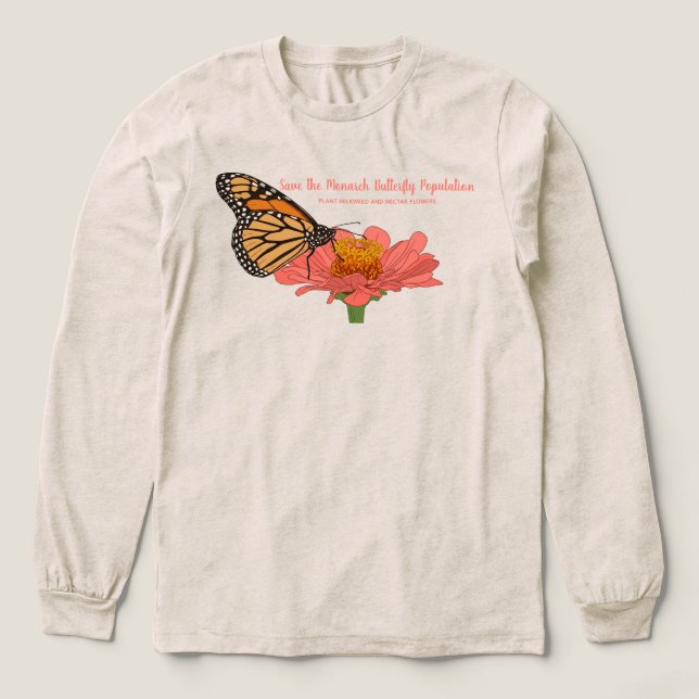 Monarkfjäril på en Zinnia T Shirt (Design framsida)