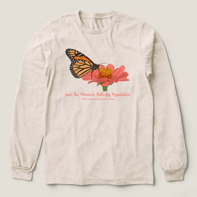 Monarkfjäril på en Zinnia T Shirt (Design framsida)