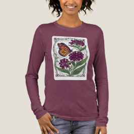Monarkfjäril på purpur-silkört t shirt