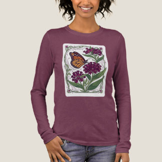 Monarkfjäril på purpur-silkört t shirt