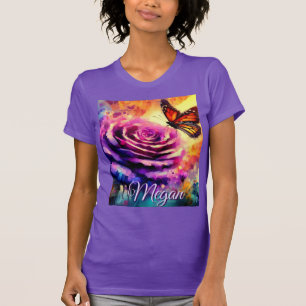 Monarkfjäril på ros vid solnedgång Personlig T Shirt
