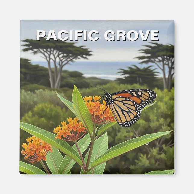 Monarkfjäril Pacific Grove Kalifornien Resa Magnet (Framsidan)