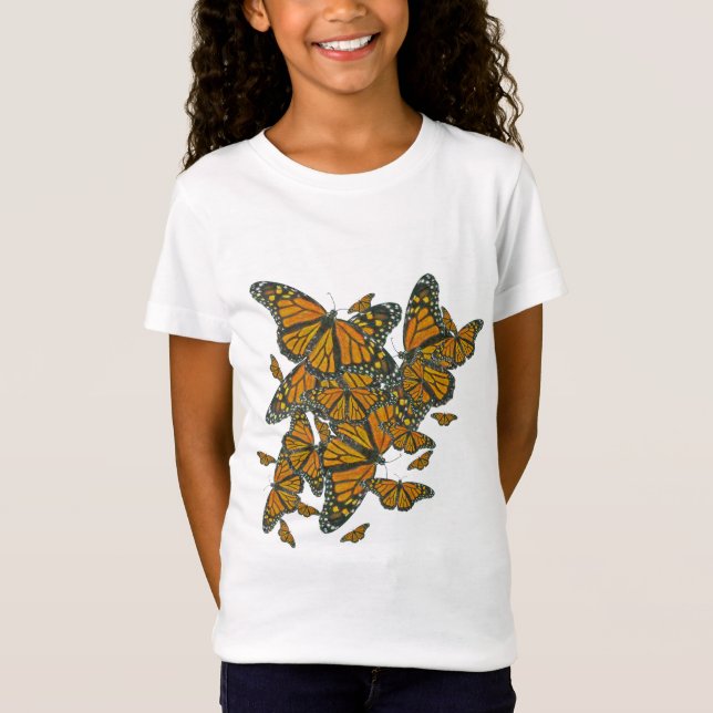 Monarkfjärilar - flyttning tee (Framsida)