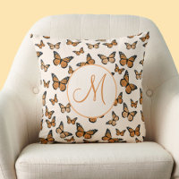 Monarkfjärilar Orange Skrift Anpassad Monogram
