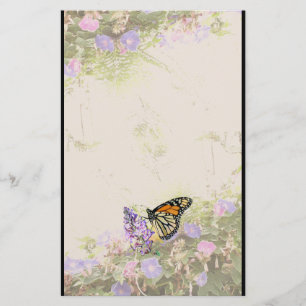 Monarkfjärilen blommar brevpapper