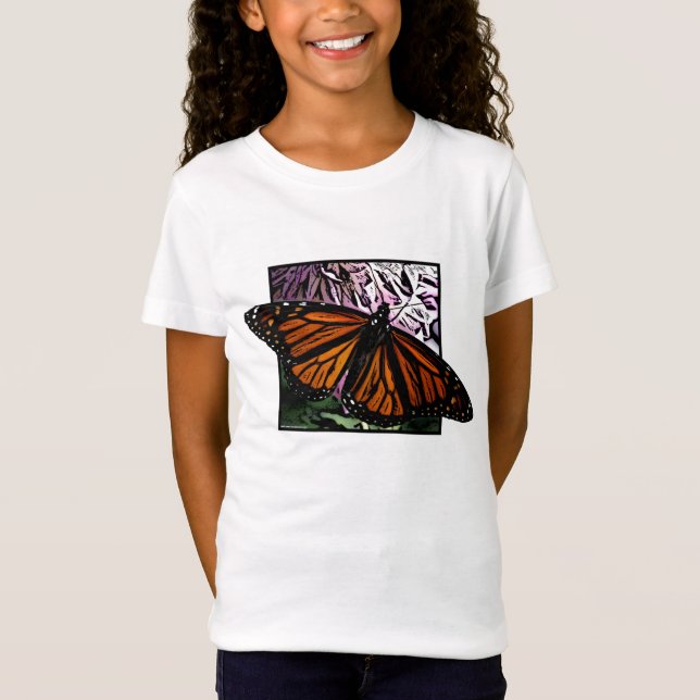 Monarkfjärilsflicka T-tröja Tee (Framsida)